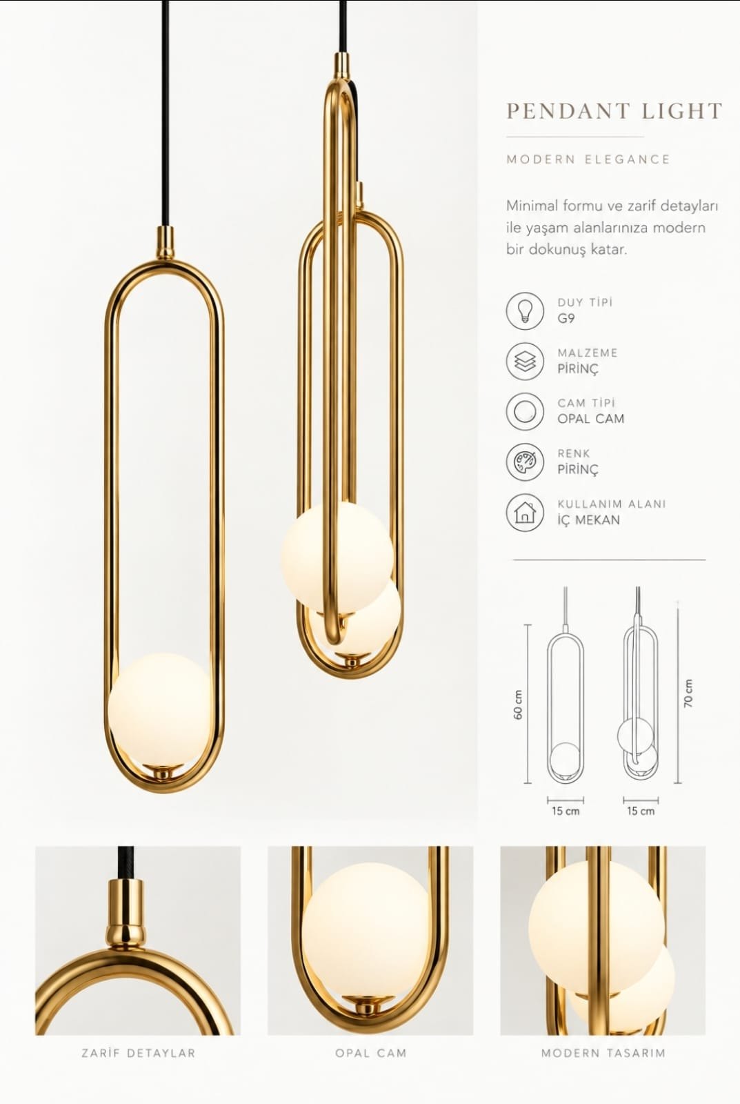 Pirinç Oval Pendent, el işçiliği pirinç döküm aydınlatma